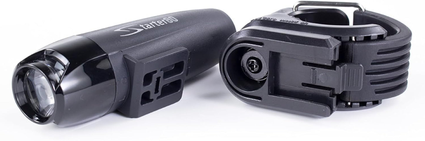 Serfas Starter Headlight, for Bicycles, E-Bikes, Mountain Bikes, and Road Bike, 80 Lumens, AA Battery, and Universal Handle Bar Mount Included