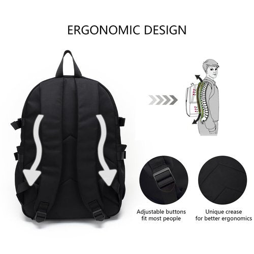 MICHTUNE 22L Backpack Casual Daypack Backpacks for Men and Women Water Resistant Travel Backpack (Black)