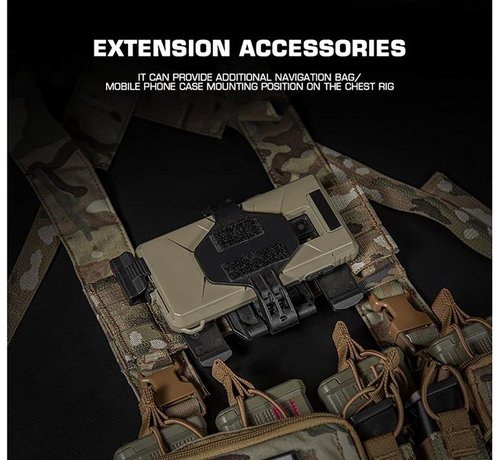 Tactical Phone EUD Bridge MOLLE Panel Front Expansion Carrier Phone Pouch Mount for D3CRM MK4 Tactical Vest (Camo)