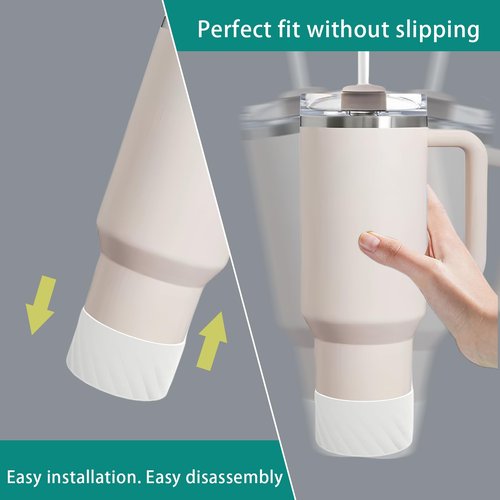 Silicone Boots for Stanley Cup 40 oz & Hydro Flask wide mouth 12-24 oz, Bottom Boot for Stanley IceFlow Flip 30 20 oz,for Tumbler with 2.95-3.1 inch bottoms,Prevent dents and Scratches,Noise Reduction