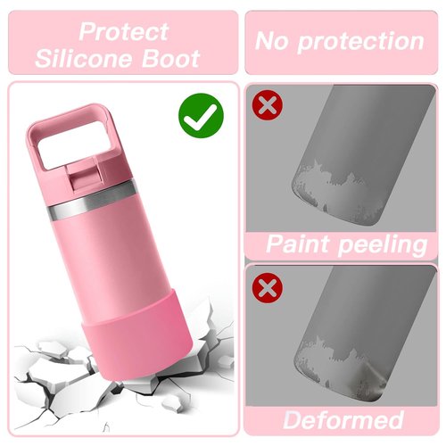 UWSTE 2Pcs Silicone Boot for YETI Rambler Jr 12oz and 18oz Bottle, Anti-Slip Sleeve Bottom Protector Accessories for YETI Rambler 12/18oz, BPA Free Silicone