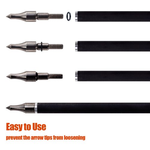 Luoyer 200 Pcs Archery Arrow Broadhead O-Rings 1/4inch Field Points Arrow Tips Replacement Rubber Bands for Preventing Loosening Archery Accessories