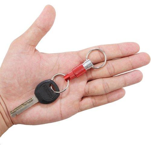 Pmintai Detachable Keychain, Quick Release Pull Apart Breakaway Key Rings Lock Holder Dual Split Rings for Handy Outdoor (4 Pack Red/purple/green/blue)