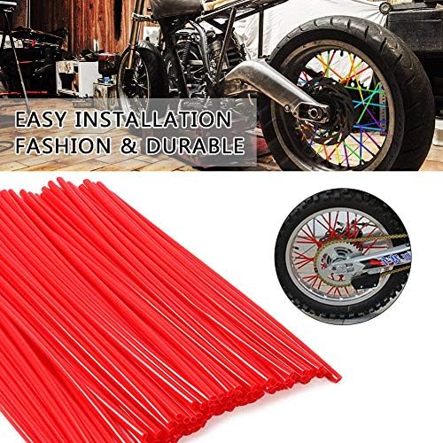 36 pcs Wheel Rim Spoke Covers, Keenso Motocross Rims Off Road Guard Wraps Kit Motorcycle Covers Wrap Decor Protector For Universal Motocross Dirt Bike(Green)