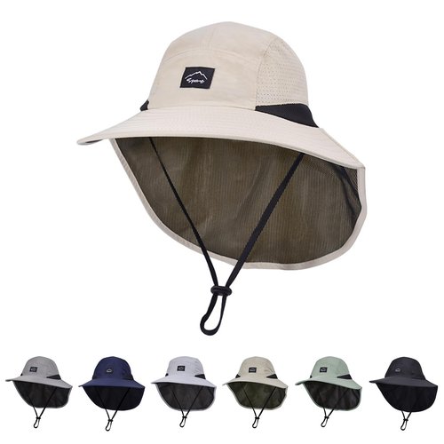 ZOORON Kids Sun Hat with Neck Flap UPF 50+ UV Protection Wide Brim Breathable Fishing Safari Beach Summer Hat for Boys Grils Beige