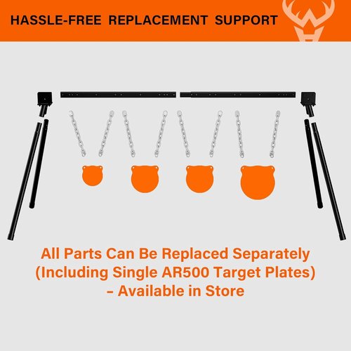 Highwild AR500 Steel Targets System 3/8 Inch Thick Steel Shooting Targets with Stand, All Parts Replaceable Separately for Outdoor Range and Shooting Practice (4)