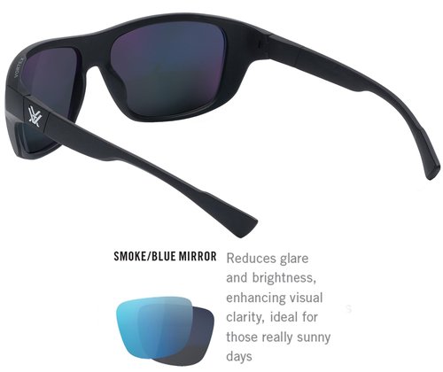 Vortex Optics Jackal Sunglasses (Blue Frame - Smoke Lens/Blue Mirror)
