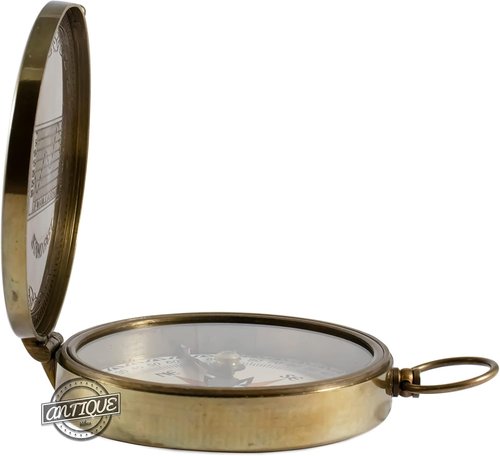 Brass Compass Boys Scout American Navigation Camping Travel Magnetic Navigation Tool Retro Aesthetic Educational Gifts for Baptism, Birthday