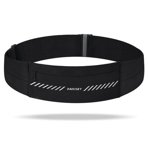 Slim Running Belts for Women Men,Reflective Phone Holder for Running Waist Belt with 3 Pouch, Gifts for Runners, Ultra Light Waterproof Running Accessories Gear for Workout Exercise Fitness