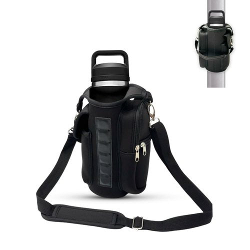 DuoLizDe Magnetic Water Bottle Holder with Strap fits 18-46oz, 6 Built-in Magnets Gym Bag Attach to Fitness Equipment, Water Bottle Carrier with Phone Pockets, Magnetic Gym Bag, Gyms Essential