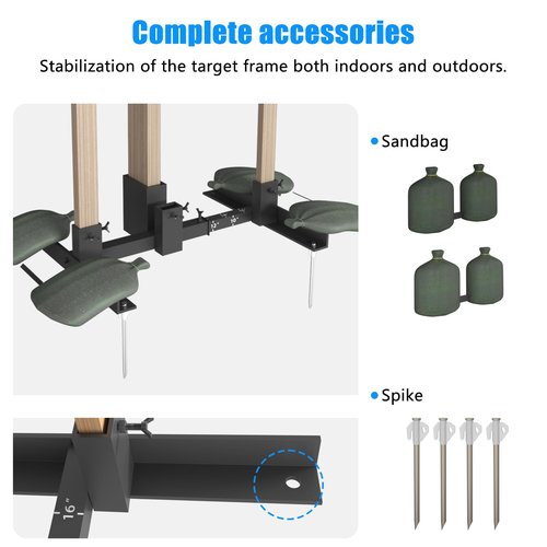 Wasoyun 2-in-1 Shooting Target Stand Base Adjustable Width from 8" to 24" for USPSA/IPSC and IDPA Cardboard and Paper Targets Practice 1 Pack