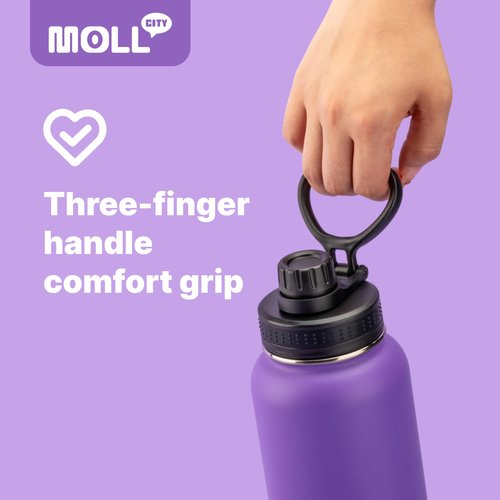 Mollcity Spout Lid Fit for HydroFlask & Takeya Wide Mouth Water Bottle 12 oz 16 oz 18 oz 20 oz 32 oz 40 oz-Top Replacement Chug Lid, BPA Free