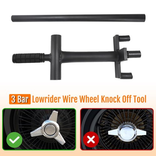 WIKIBB 3 Bar Lowrider Wire Wheel Knock Off Tool with Bar Suitable for Dayton Luxor Zenith China 3 Bar Wire Wheels Removal and Installation Tools