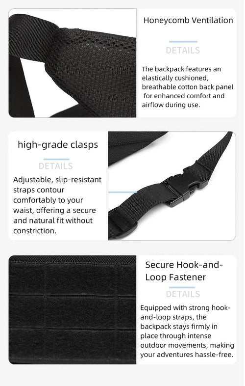 Vincent King Tactical Fanny Pack for Men, Bando Bag,Concealed Carry Fanny Pack for Men, Waist Bag,Hunting Waist Bag, CCW Fanny Pack with Molle,EDC Pouch with US Patch(Black)