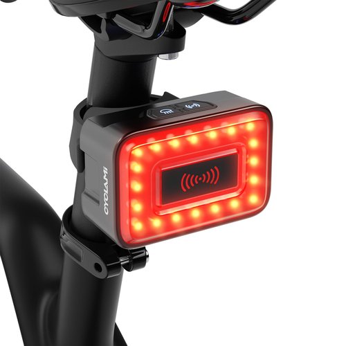 CYCLAMI Bike Tail Light Radar with 500m Smart Brake Warning Detection - IPX6 Waterproof USB Rechargeable Rear Safety Light Radar for Cycling, Auto-Brightness & Visual Alerts for Approaching Vehicles