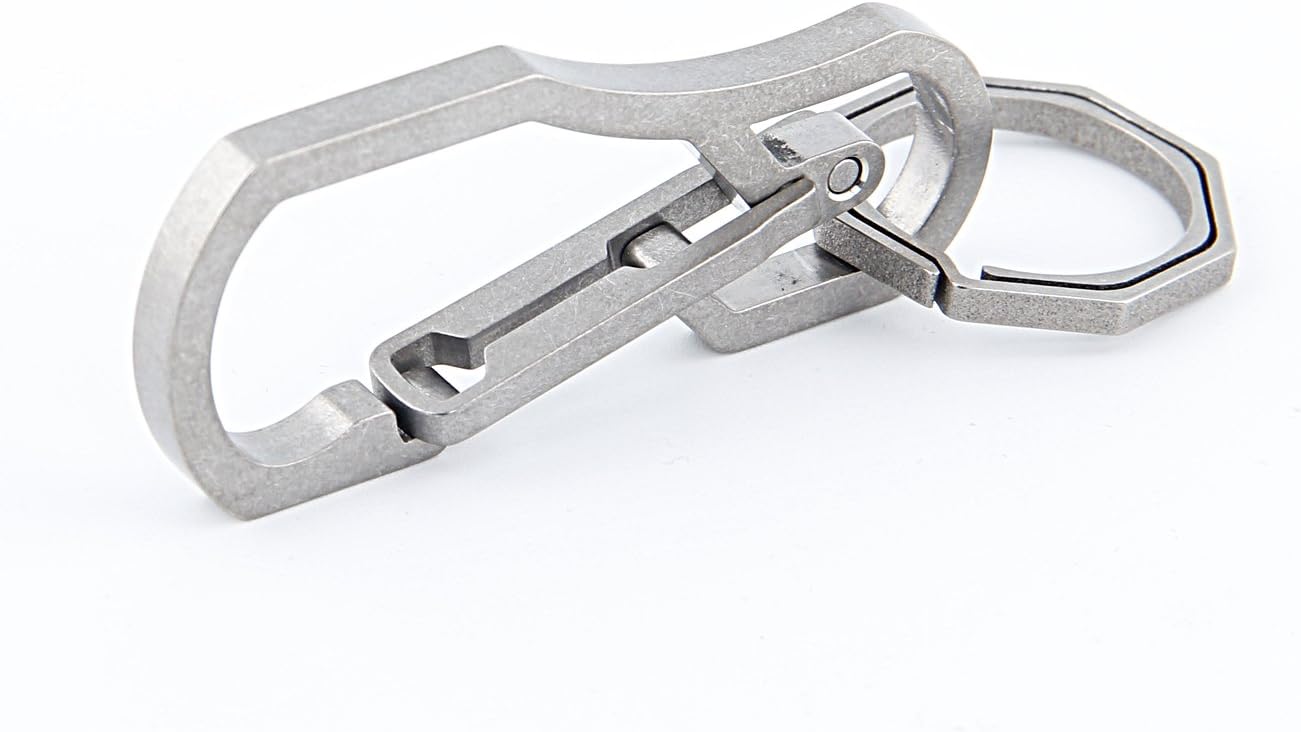 Titanium Multi Tools Keychain Hook EDC Tool Max-bearing 50KG Keychain for Hiking Camping Outdoor (Titanium)