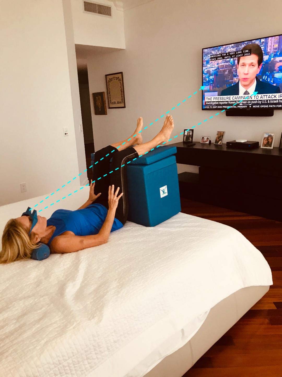 Pain Free-Posture Multi-Positioning TOWER & Blue Prism Glasses (Includes Single & Double Pedal)- INTENDED for POSTURE EXERCISES, YOGA-New & Improved with Upgraded & Better Made Pedals- Thicker & Sturdy-Safe & Easy to Use-HIp Flevor Release-Neck Hip Lower