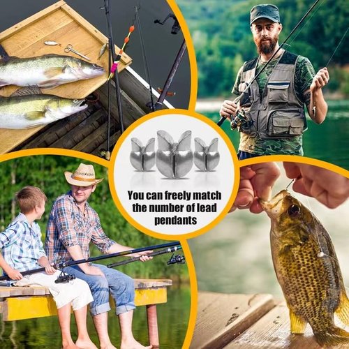 YOTO Fishing Weights Sinkers,120pcs Lead Split Shot Weights kit,Removable Round Fishing Sinkers