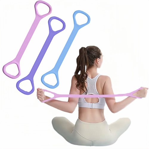 Nzwnxdtq Figure 8 Fitness Resistance Band, Elastic Bands for Working Out,Arm,Back Training Elastic Ropes, Exercise Equipment for Yoga, Pilates,Physical Therapy,Stretching（3 Pack）