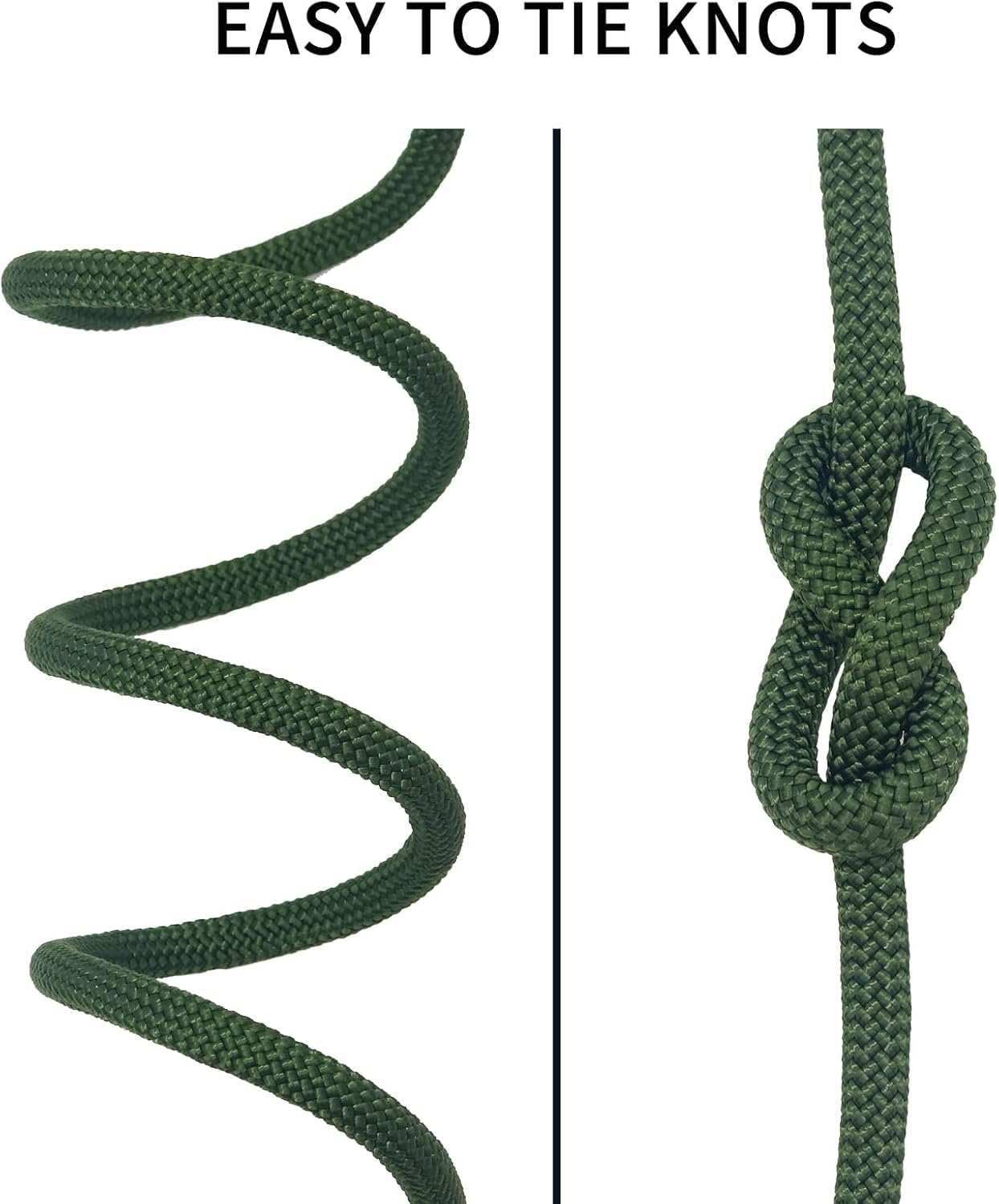 NewDoar 8mm Climbing Accessory Cord High Strength Rope Equipment for Mountain Climb, Fire Rescue Escape, Outdoor Survival, Camping (Polyester 20ft)