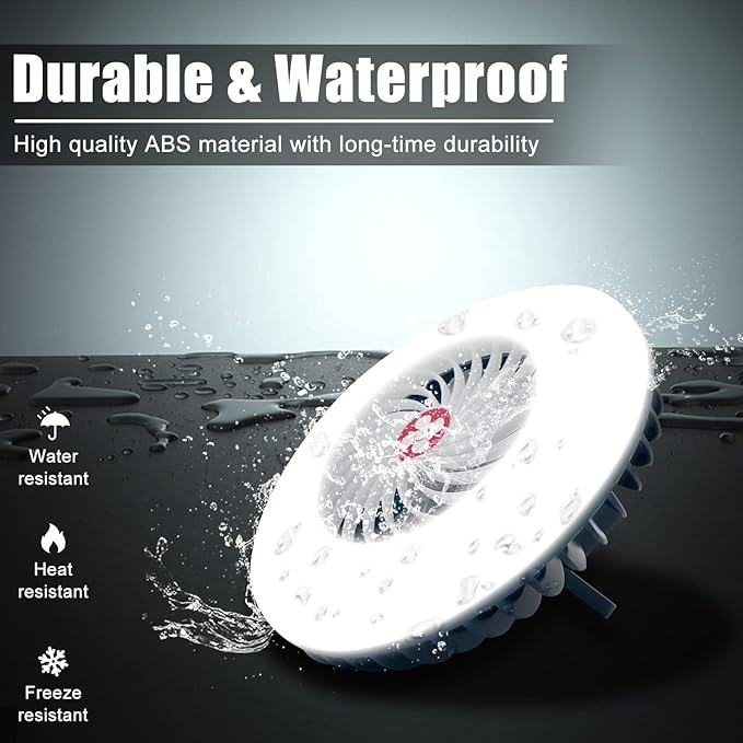 Portable Camping Fan with LED Lantern XTAUTO USB Rechargeable Waterproof Tent Fan with Hanging Hook Magnet Survival Kits for Indoor Outdoor Hiking Car Office Desk Outdoor Emergency Power Outage