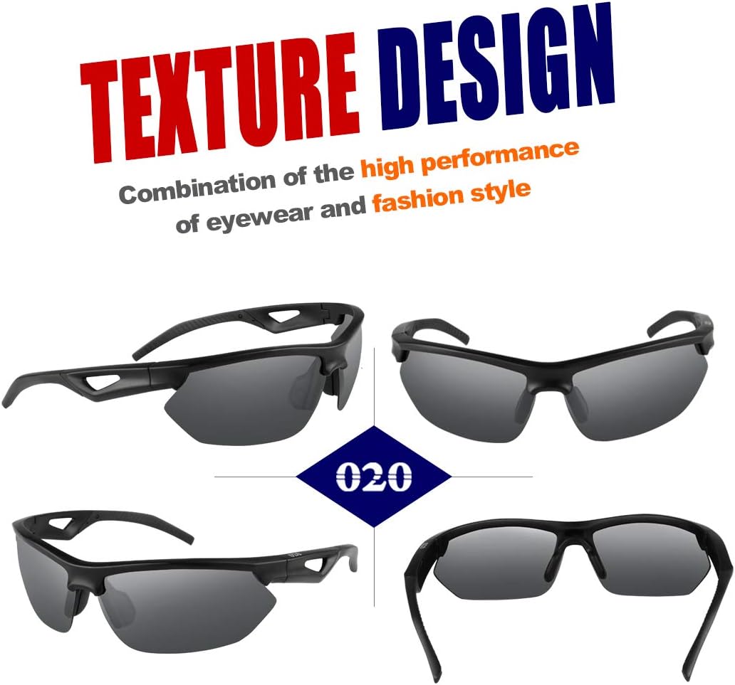 O2O Polarized Sport Sunglasses Wrap Around for Men Women Youth Teens Biking Driving Golf Baseball Cycling Fishing Running