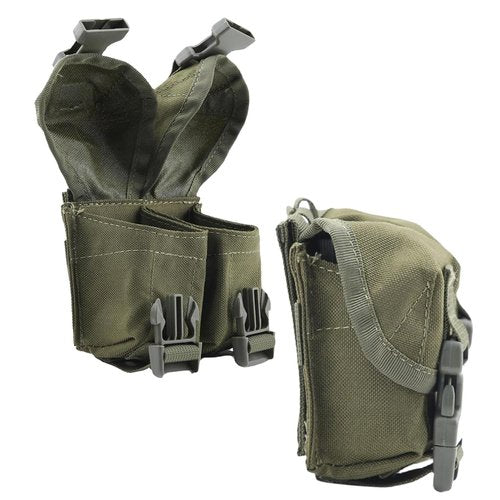 BSGB Double Frag Grenade Pouch Tactical Pouches Molle Attachment Molle EDC Tool Bags for Hunting Shooting Airsoft (Army Green)