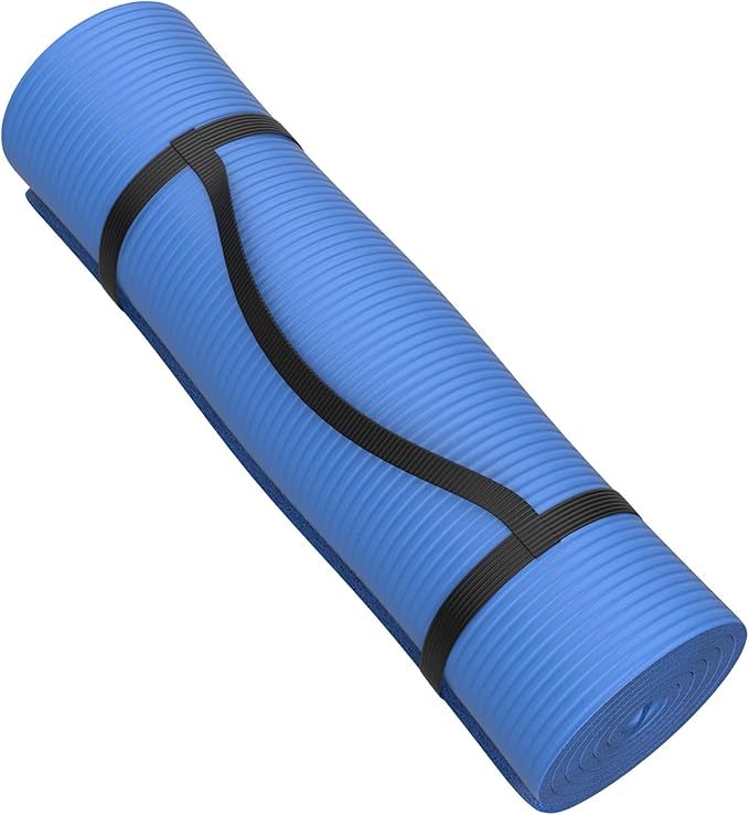 Set of 2 Foam Sleeping Mats for Camping – 0.5-Inch Waterproof Sleep Pad Set with Carry Straps for Cots, Tents, or Sleepovers by Wakeman (Blue)