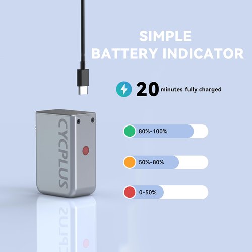 CYCPLUS Tiny E-Pump Bike Pump Portable Ultra-Mini 100PSI Electric Bicycle Pump Type-C Rechargeable Battery,No Pressure Display(Silvery)