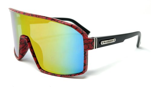 Ultimate Sports Visor Sunglasses – Unisex Performance Eyewear for Outdoor Activities (Red)