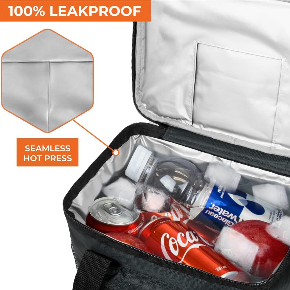 OPUX Soft Cooler Bag, Insulated Collapsible Lunch Cooler Bag for Men Work Camping Beach Travel, Portable Soft Sided Leakproof Waterproof Large Lunch Bag Box with Shoulder Strap 18 Cans, Heather Navy