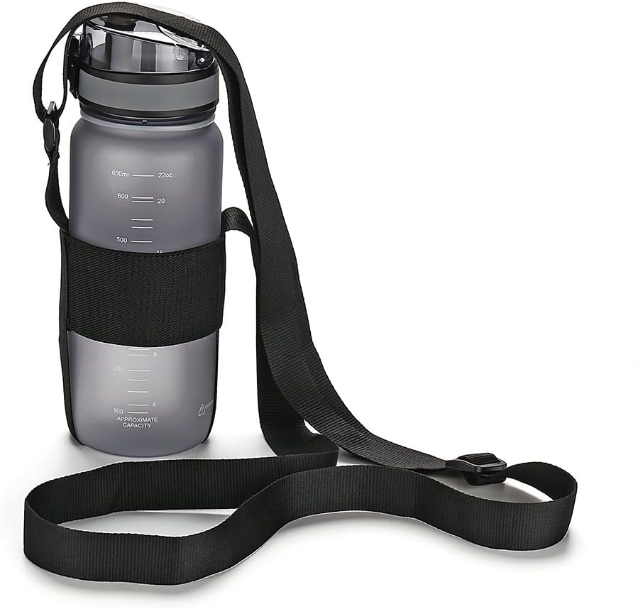 Water Bottle Carrier with Adjustable Shoulder Strap,Universal Bottle Sling,Perfect for Daily Walking Biking Hiking Travel (Exclude Bottle)