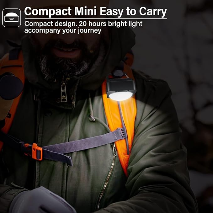 Rechargeable Camping Lights FLY2SKY 4 Pcs Tent Lights Mini Flashlight Portable LED Camping Lantern Survival Gear Camping Accessories for Hiking Backpacking Fishing Hurricane Emergency Outage