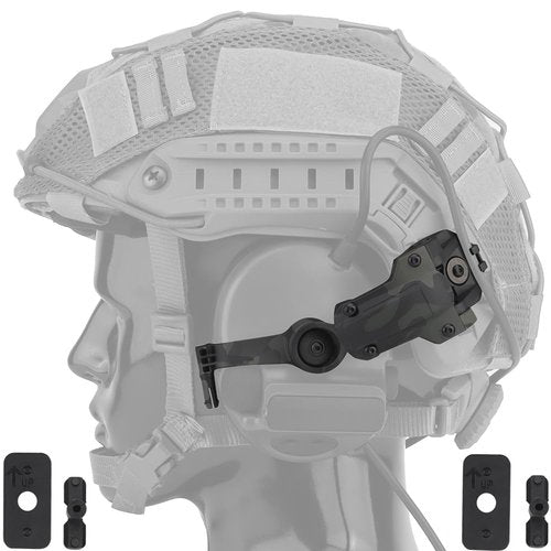 SINAIRSOFT Tactical Helmet ARC Rail Adapter Headsets Rail Mount Bracket Kit with 360°Rotation for Airsoft Games Ear Protection Helmet Mount Accessories (Camouflage Black)