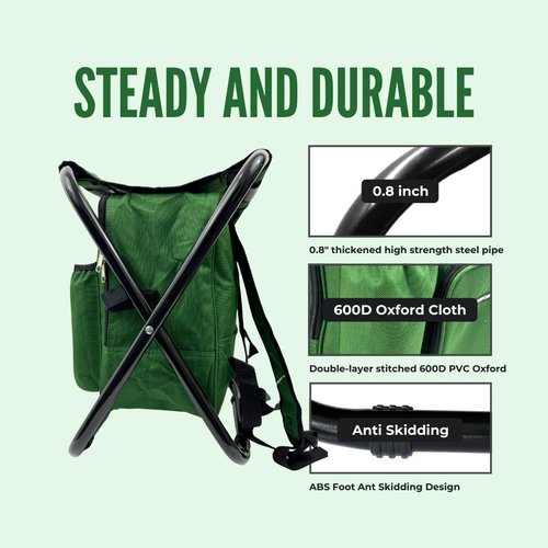 T CACHE Backpack Cooler Ice Fishing Chair - Waterproof Insulated Backpack Chair - Portable Fishing Chairs for Adults