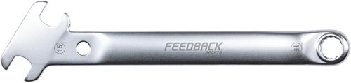 FEEDBACK SPORTS | Bicycle Pedal Wrench Combo | 2-in-1 Pedal & Axle Nut Tool | 15mm Angle Head, Closed Axle Nut Wrench | For Bike Maintenance & Repair
