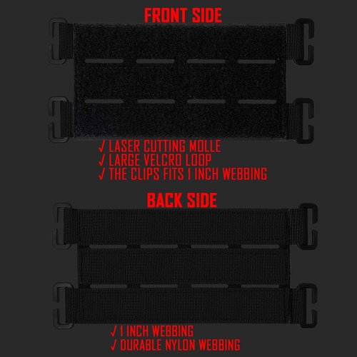 Molle Hook & Loop Tactical Pad Panel Attachment,2 Pack Laser Cutting Molle Patch Display Holder Adapter for Backpack