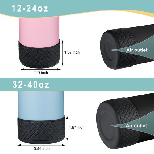 Silicone Boot for Stanley Quencher 40 oz, Bottom Boot for IceFlow Flip 20 oz 30 oz, Sleeve Cover for Hydroflask 12-24 oz Sports Bottle Accessories (Fits Stanley 20-40oz Cup/Hydro 12-24oz, Black)
