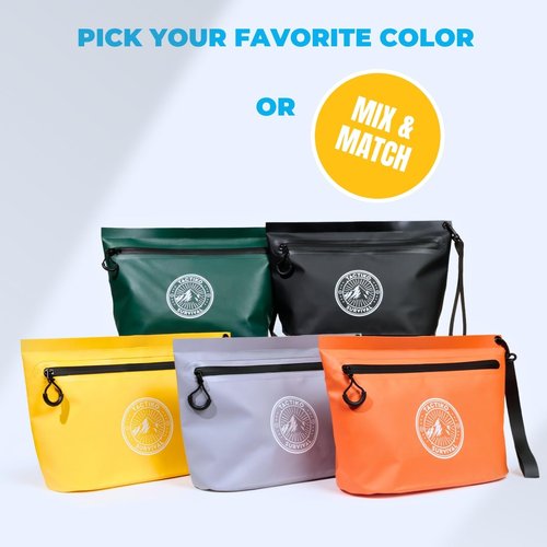 Tactiko Heavy-Duty Splash Water Resistant Zipper Pouches - 3L Hold-All Organizers for Dry Bags, Travel Bags (Yellow)