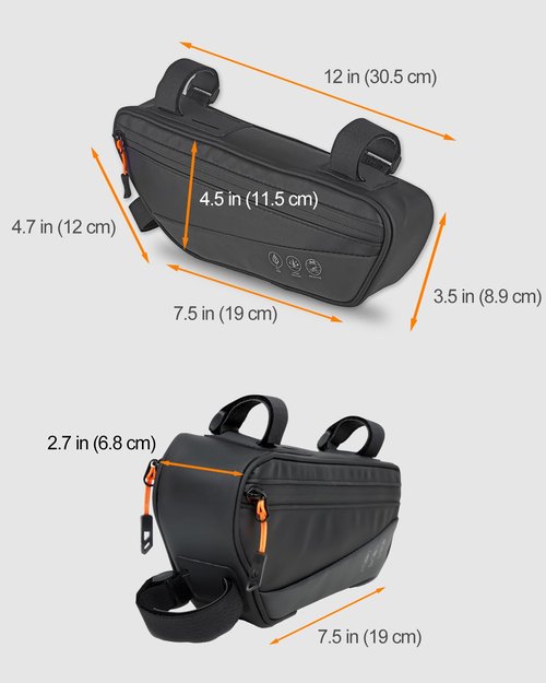 Danuosie Bike Frame Bag, Water-resistant Bicycle Triangle Bag, Reflective Under Tube Storage Pouch with Side Pocket for Road Mountain Cycling Accessories