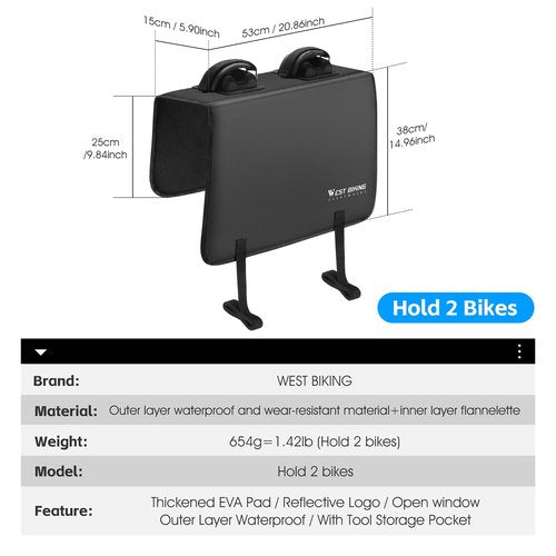 ICOCOPRO Bike Pads for Pickup Truck Tailgate With Secure Frame Straps, Protection Pad for Bike and Truck