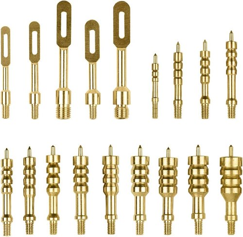 iunio Solid Brass Gun Cleaning Jag Set, Gun Cleaning Jag for Rifle Cleaning and Maintenance Solid Brass Slotted Tip with Storage Case