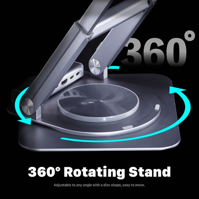 ADAM ELEMENTS USB-C Stand Ultra/Laptop Docking Station – Hub Stand Ultra USB-C Magnetic 6in1 Hub for All MacBook, iPad & USB-C Laptop