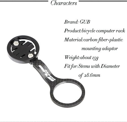 GUB Carbon Cycle Computer Holder Bike Stopwatch Hold for Garmin CATEYE for iGPSPORT Table Bracket Road Bicycle Computer Mount
