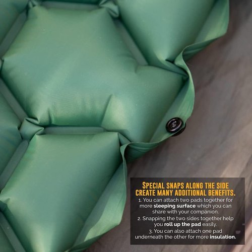 Camping Sleeping Pads and Camping Pillow Set - Ultralight Sleeping Pad for Camping, Backpacking Pad and Hiking Sleeping Pad- Ultralight and Packable Floor Sleeping Mat and Pillow Set
