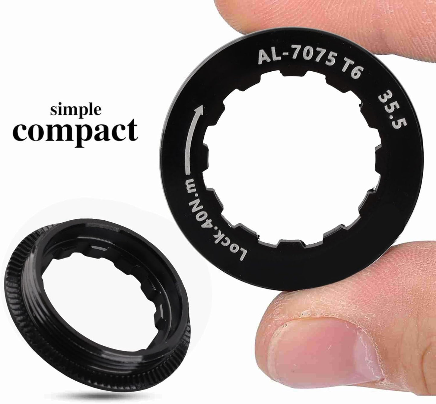 VGEBY Lock Ring Cassette, Cassette Lockring for 7-11 Speed Mountain Bike (Black)