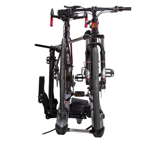 Terraysun Bike Rack for Car, 140 lbs Capacity Aluminum Electric Bike Carrier with Wheels for Easy Roll-Away Storage, Foldable for 5.5" Fat Tires with Anti-Rattle Device & Tool-Free Installation