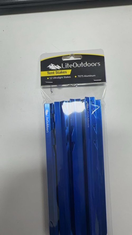 LITEOUTDOORS Ultralight Tent Stakes - 7075 Aluminum Tent Pegs - for Backpacking, Hiking, Camping (Stakes Only)