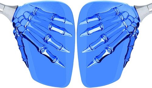1 Pair Bicycle Mirror,Big View Bike Rear View Mirror Blindsight Multi Angle Adjustable Bike Mirror Billet Aluminum Chrome Plated Outside Skull Claw Style Also suitable for motorcycle mirror