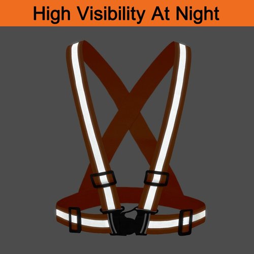 Oeyliz Reflective Vest Reflective Running Vest Men Women 2 Pack Safety Vest High Visibility Vest Night Running Vest Running Gear Adjustable Reflective Safety Running Walking Cycling(Orange+Green)